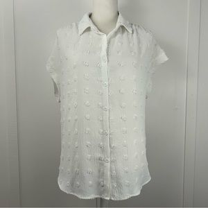 Bothenial womens white button down top size L